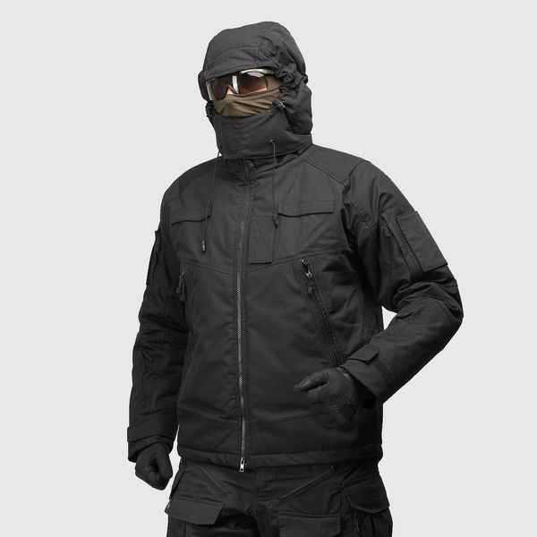 Tactical winter jacket UATAC Black RipStop Climashield Apex L